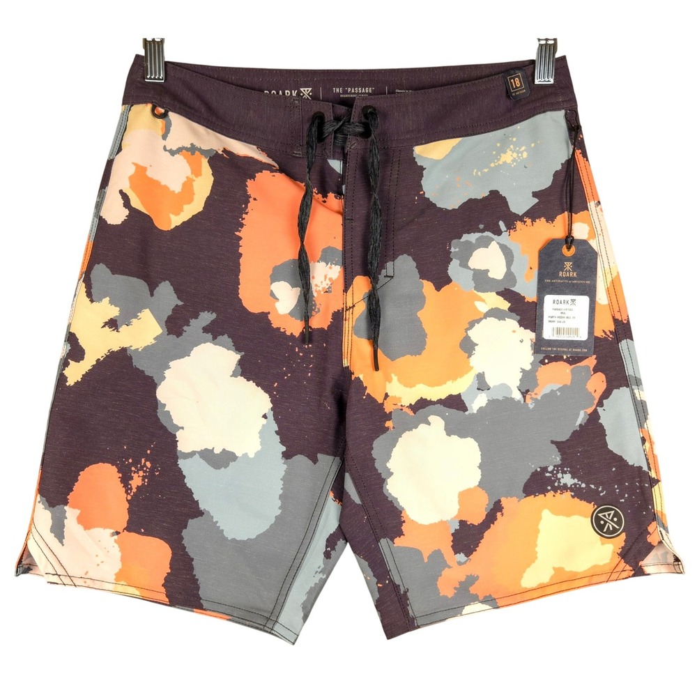 ROARK Passage Vistoso Board Shorts Swim Trunks Camo‎ Print Multicolor Mens